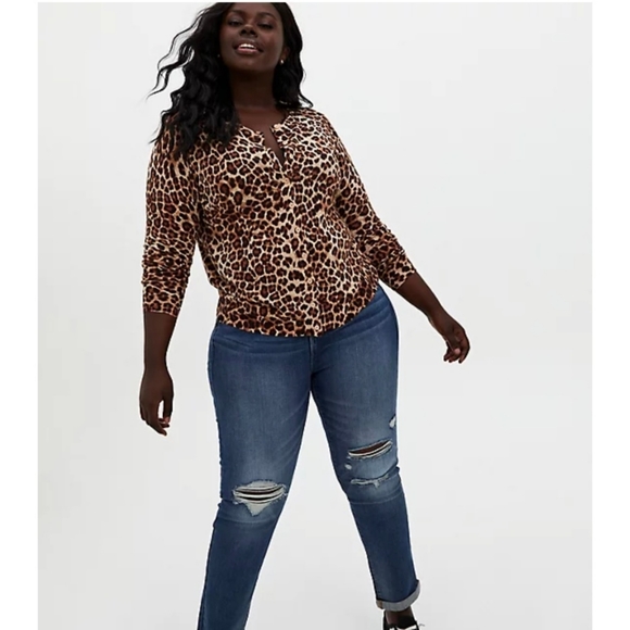 Torrid Button Front Leopard Print Cotton Cardigan 1X - Picture 1 of 11
